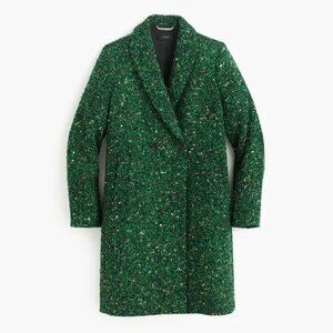 Crew Green Italian Tweed Daphne Topcoat